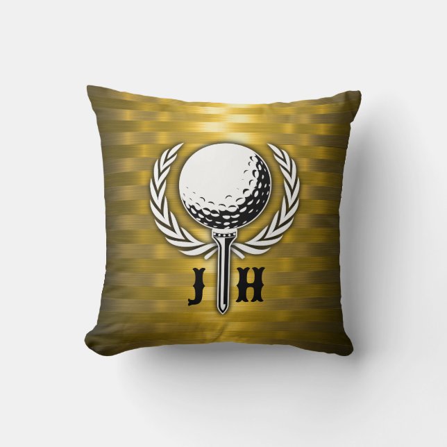 Coussin Conception de monogramme de golf élégant personnal (Recto)
