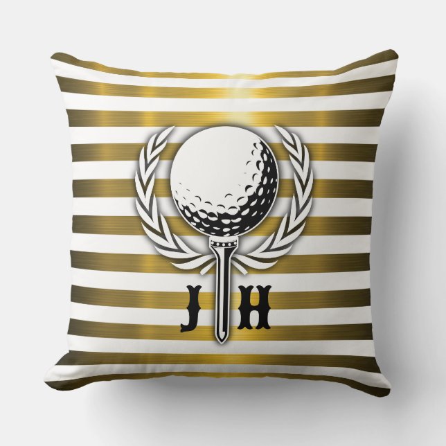 Coussin Conception de monogramme de golf élégant personnal (Recto)