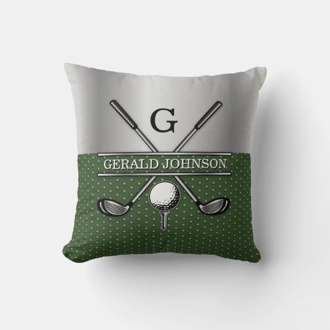 Coussin Conception de monogramme de golf personnalisé (Recto)