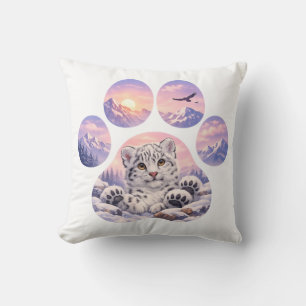 Coussin Conception de montagne de patte de léopard des nei