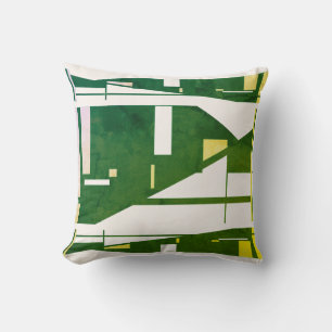 Coussin Conception de mosaïque d'art moderne en vert jaune
