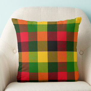 Coussin Conception de motif à carreaux de couleurs africai
