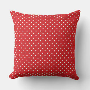 Coussin Conception de motif à pois rouge vibrant