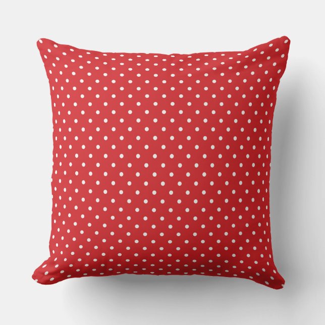 Coussin Conception de motif à pois rouge vibrant (Recto)