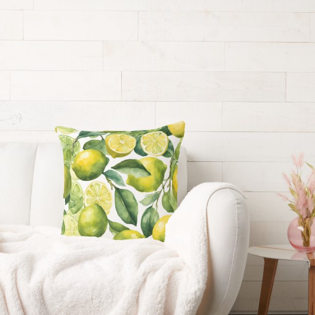 Coussin Conception de motif aquarelle citrons (Canapé)