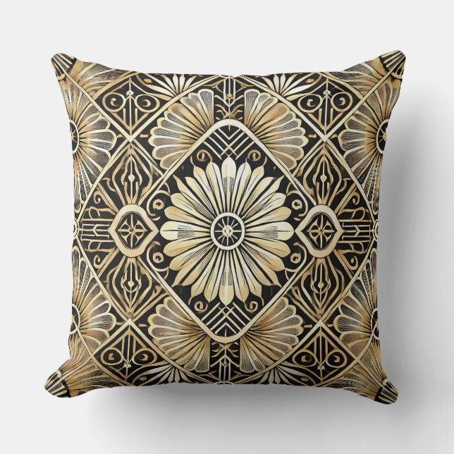 Coussin Conception de motif Art Déco élégant (Recto)