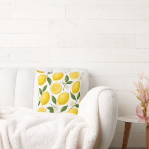 Coussin Conception de motif citron Impression d'été frai