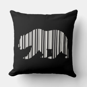 Coussin Conception de motif de code-barres de l'OURS DORÉ
