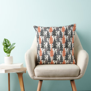 Coussin Conception de motif de forêt de pin scandinave