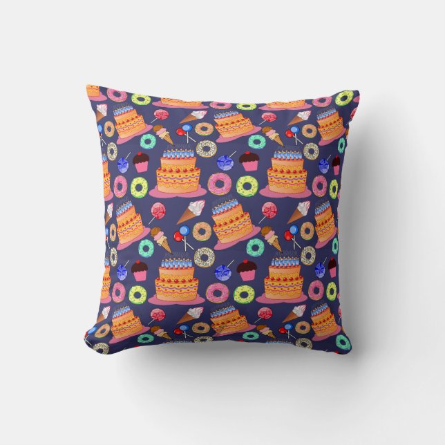 Coussin Conception de motif de gâteau d'anniversaire en pâ (Recto)
