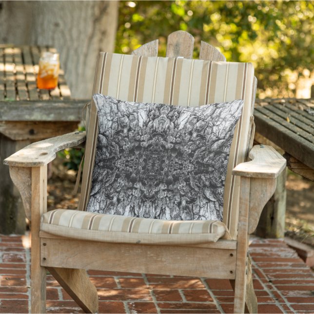 Coussin Conception de motif de photo en noir et blanc d'éc (Chaise)