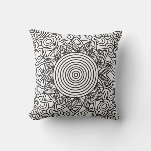 Coussin Conception de motif ethnique décoratif Mandala (Recto)