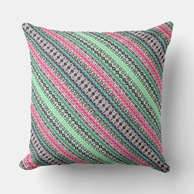 Coussin Conception de motifs aztèques colorés (Recto)