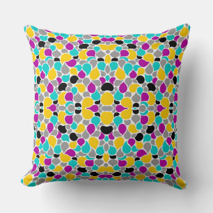 Coussin Conception de motifs transparents colorés mignons