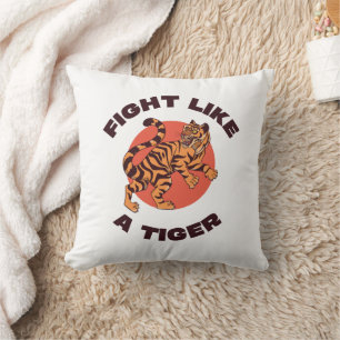 Coussin Conception de motivation Combattez comme un tigre