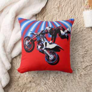 Coussin Conception de motocross rétro