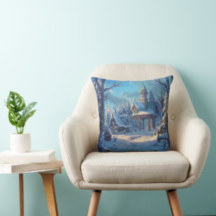 Coussin Conception de neige hivernale confortable