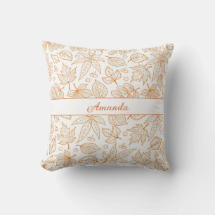 Coussin Conception de nom de feuilles d'automne personnali