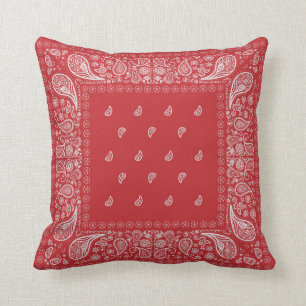 Coussin Conception de Paisley rouge et blanc
