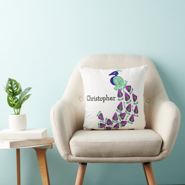 Coussin Conception de paon personnalisée (Chaise)