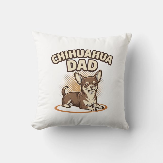 Coussin Conception de papa Chihuahua gravure vintage amate (Recto)