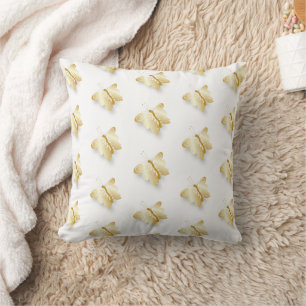 Coussin Conception de papillon de couleur or