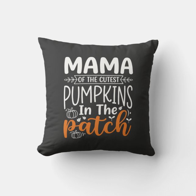 Coussin Conception de patch de citrouilles maman Halloween (Recto)