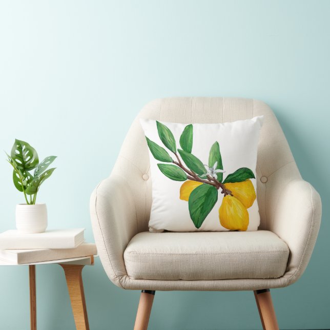 Coussin Conception de peinture à l'aquarelle de feuille de (Chaise)