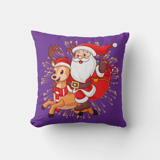 Coussin **"Conception de Père Noël ludique – Amusant et Fe (Recto)