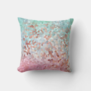 COUSSIN CONCEPTION DE PIXEL ROSE VERT PASTEL PERSONNALISÉ