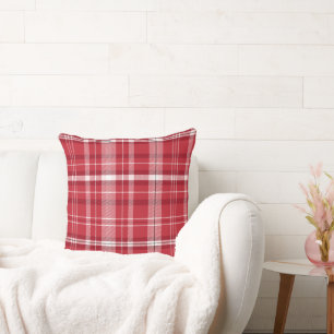 Coussin Conception de plaid rouge