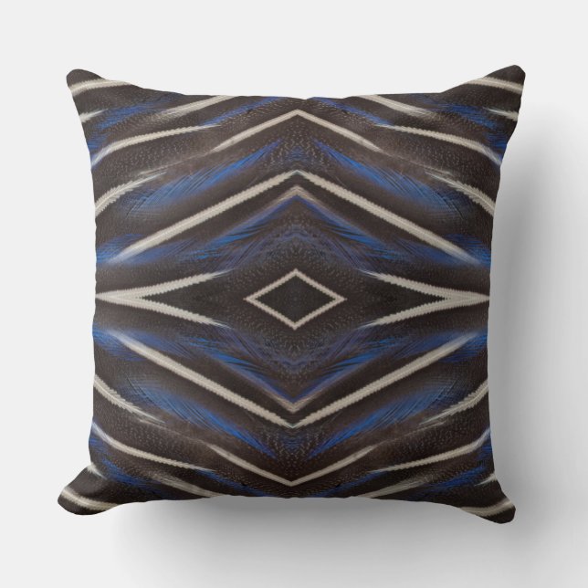Coussin Conception de plume de pintade guinéenne diamantée (Recto)