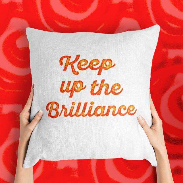 Coussin Conception de police jaune orange avec message mot (Créateur téléchargé)