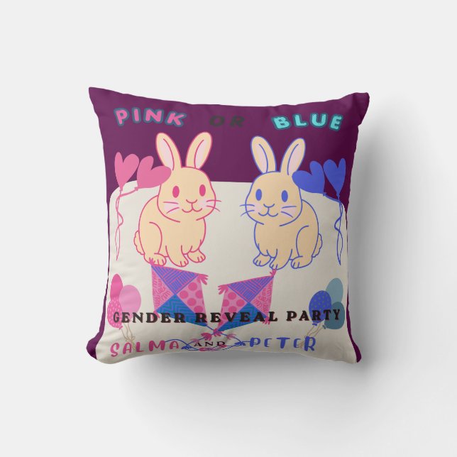 Coussin Conception de révélation de genre mignonne pour bé (Recto)