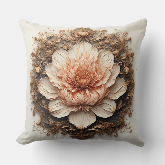Coussin Conception de rose ornementale (Recto)