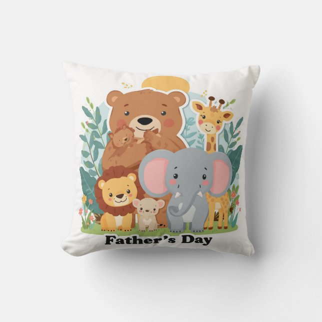 Coussin Conception de safari de dessin animé pour la fête  (Recto)