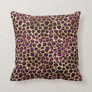 Coussin Conception de série Leopard violet et or 4