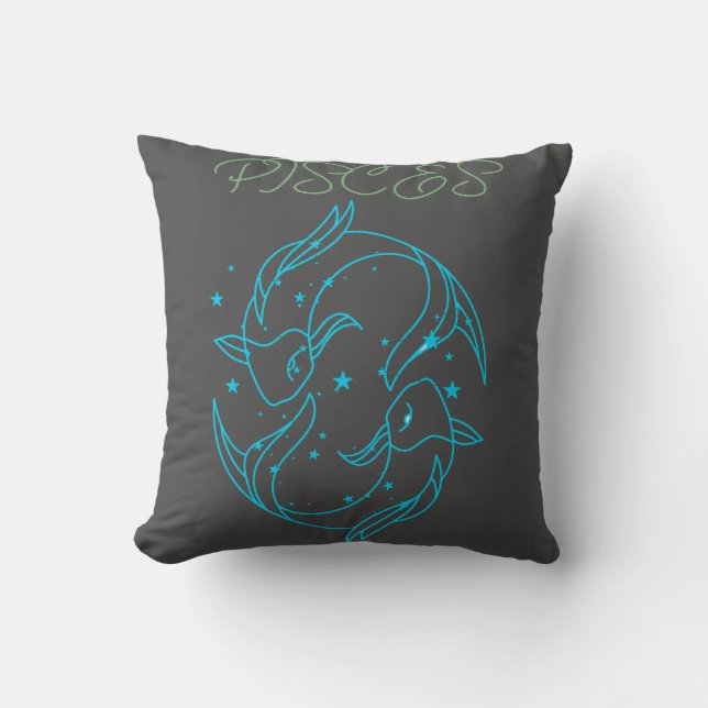 Coussin Conception de signe du zodiaque Poissons mystique  (Recto)