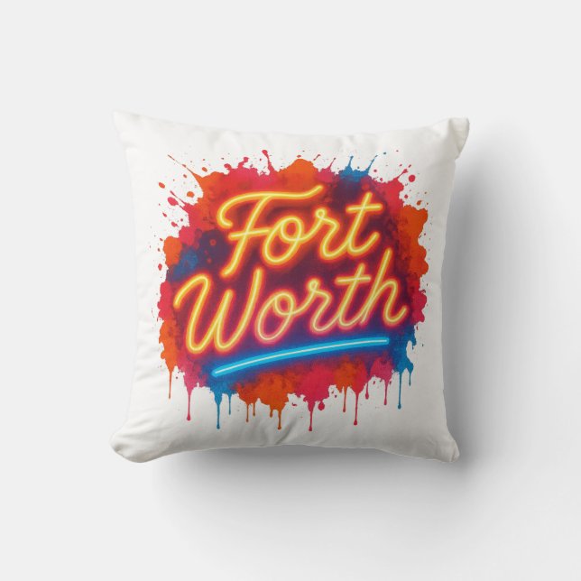 Coussin Conception de splash de street art de Fort Worth (Recto)