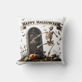Coussin Conception de squelette dansant Halloween