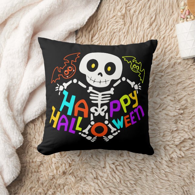 Coussin Conception de squelette et de chauves-souris fanta (Couverture)