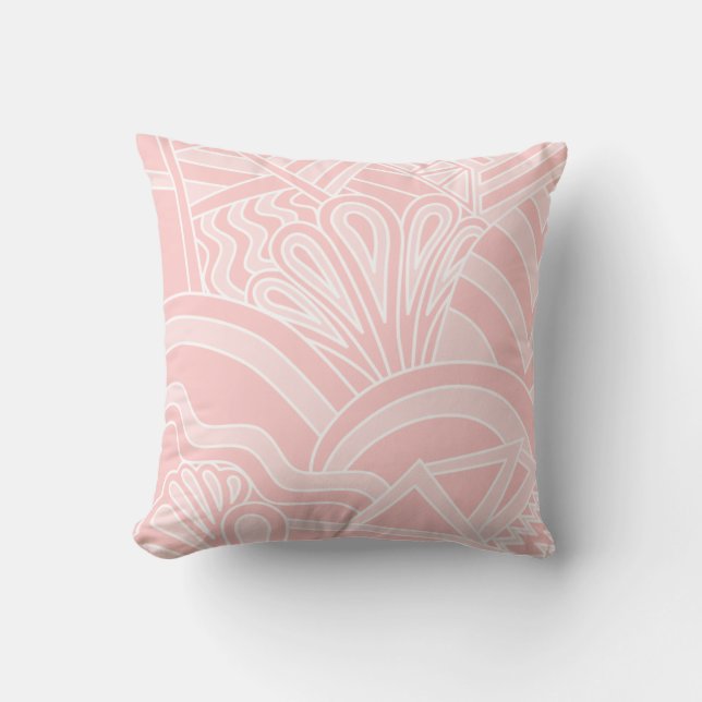 Coussin Conception de style d'art déco de rose en pastel (Recto)