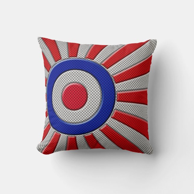 Coussin Conception de Sunburst Roundel Vibrant en fibre de (Recto)