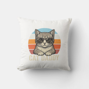 Coussin Conception de T-shirt Chat Daddy Vintage Sunset Co
