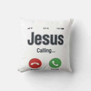 Coussin Conception de t-shirt chrétien Jésus appelant l'éc