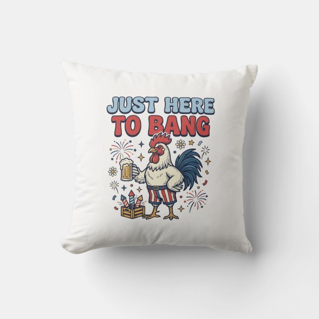 Coussin Conception de T-shirt de Bière de Feux d'Artifice  (Recto)