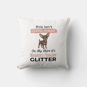 Coussin Conception de T-shirt de chien drôle à paillettes