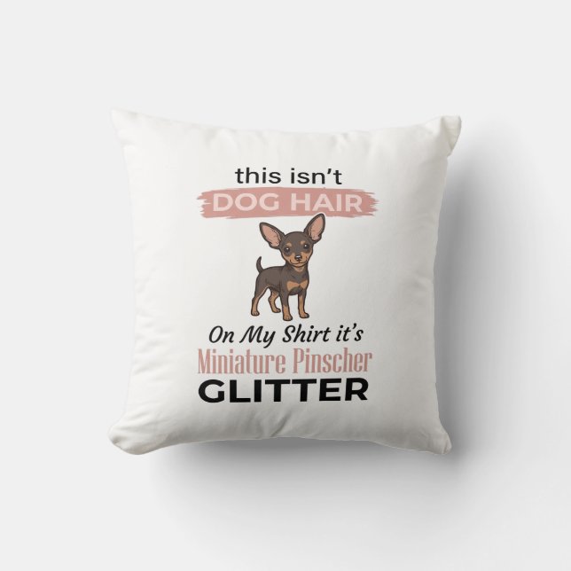 Coussin Conception de T-shirt de chien drôle à paillettes  (Recto)