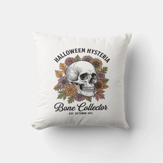 Coussin Conception de T-shirt de collectionneur de crâne d (Recto)