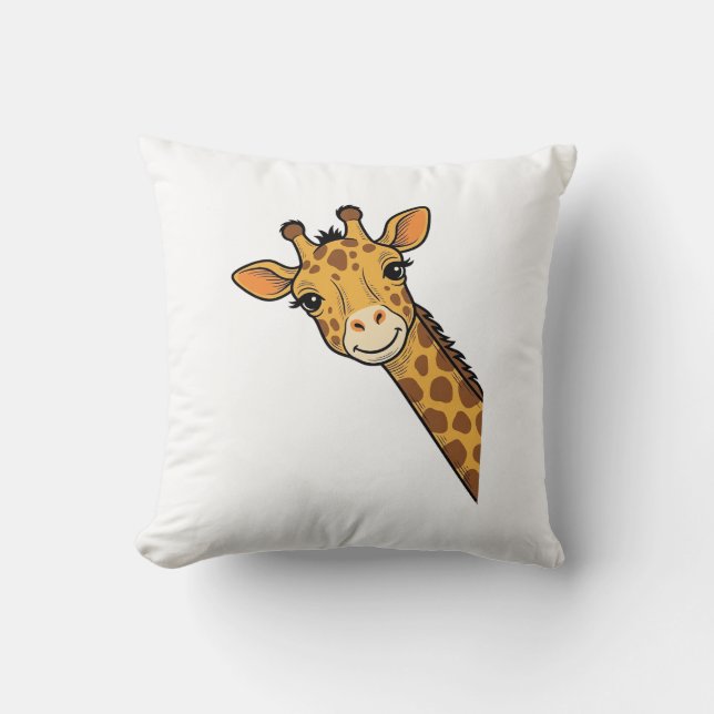 Coussin Conception de T-shirt de girafe qui regarde discrè (Recto)